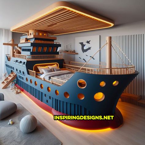 These Cargo Ship Shaped Kids Beds Turn Bedtime into an Exciting Voyage on the High Seas! – Inspiring Designs Hunter Bedroom, Unique Kids Beds, Modular Bed, Teenager Bedroom Design, Smart Bed, Cool Kids Bedrooms, Unique Beds, Skagen, Kids' Bed