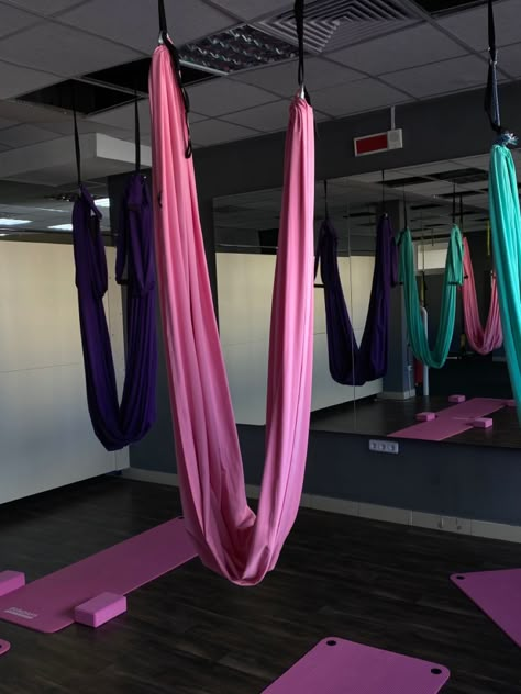 Air Yoga Aesthetic, Ariel Yoga Aesthetic, Ariel Hammock, Ariel Yoga, Quotes Aura, Air Yoga, Dance Studios, Aura Quotes, Dance Rooms