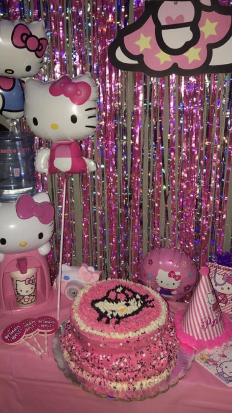 Hello Kitty Theme Party Decoration Backdrop, Hellokitty Birthday Party, Hello Kitty B Day Party, Hello Kitty 13th Birthday Party Ideas, Kawaii Birthday Party Ideas, Hello Kitty Party Ideas Decoration, Places To Go For Your Birthday, Hello Kitty Decorations Birthday, Hello Kitty Birthday Party Ideas Decoration