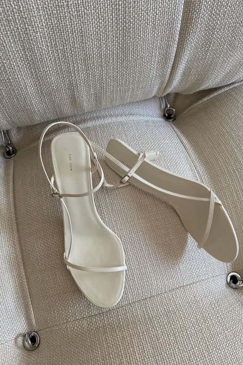 Barely there sandals by The Row قلادات متدلية, Products Aesthetic, Cream Sandals, Pretty Heels, Dr Shoes, Pretty Shoes Sneakers, Aesthetic Skincare, Classy Shoes, Chic Outfit Ideas