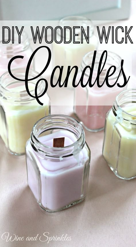 Wooden Wick Candles Diy, Bridal Shower Favors Diy, Diy Candles Easy, Candle Recipes, Candles Homemade, Homemade Candle, Diy Candles Homemade, Creative Wedding Favors, Inexpensive Wedding Favors