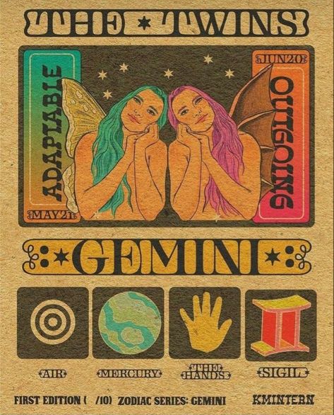 Gemini Art, Walpapers Cute, Gemini Rising, Consciousness Art, Astrology Art, Zodiac Signs Gemini, Zodiac Art, Gemini Zodiac, First Art