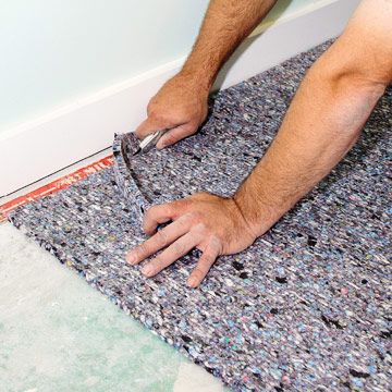 Laying carpet padding. Laying Carpet, Installing Carpet, Silver Grey Carpet, How To Lay Carpet, Install Carpet, Home Depot Carpet, Basement Carpet, Deep Carpet Cleaning, Red Carpet Runner