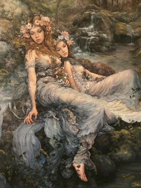 Fairy Song Artwork by Arantza Sestayo Lake Girl, Rennaissance Art, Spanish Painters, Unicorn Art, Artist Aesthetic, Spanish Artists, Fairytale Art, Ethereal Art, Classical Art