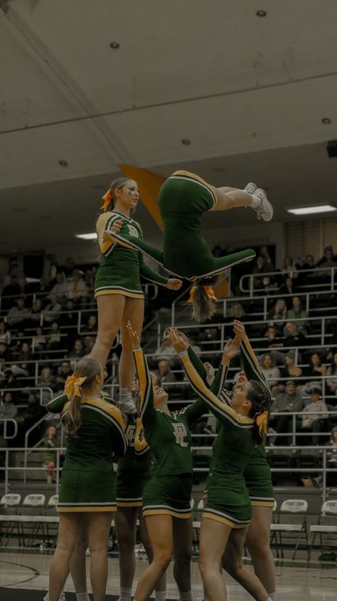 #cheerleading #cheer #plnu #plnucheerleading #schoolspirit #green&gold #pointlomanazareneuniversity Green Cheer Uniforms, College Cheer, Point Loma, Cheer Uniform, Cheer Outfits, Cheer Dance, Cheer Pictures, Cheerleading, Green And Gold