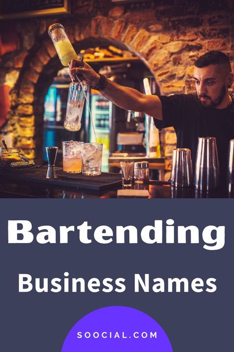 Bartender Name Ideas, Mobile Bartending Business Names, Makeup Business Names, Cute Business Names, Bartending Business, Catchy Business Name Ideas, Mobile Bartender, New Business Names, Design Company Names