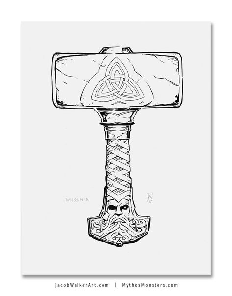 Thors Hammer Tattoo, Thor Hammer Tattoo, Mjolnir Tattoo, Runes Tattoo, Thor Tattoo, Fenrir Tattoo, Hammer Tattoo, Norse Mythology Tattoo, Arte Viking