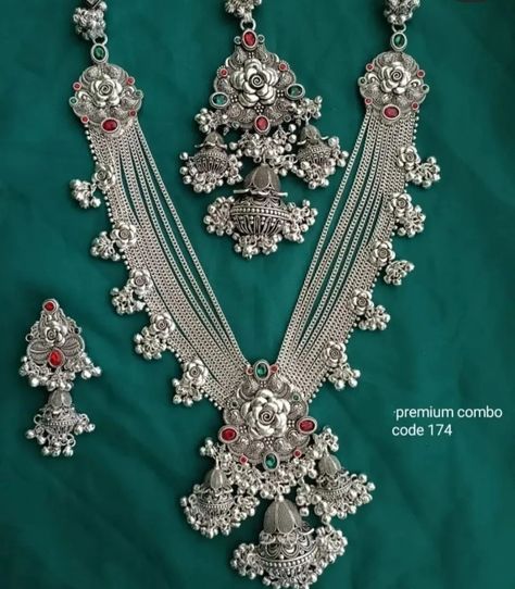 Chandi Jewellery Sets, Silver Juda Design Antique, Kandora Dizain Silver, Juda Design, Payal Designs Silver, Trendy Silver Jewelry, Silver Anklets Designs, Simple Bridal Jewelry, Silver Bridal Jewellery