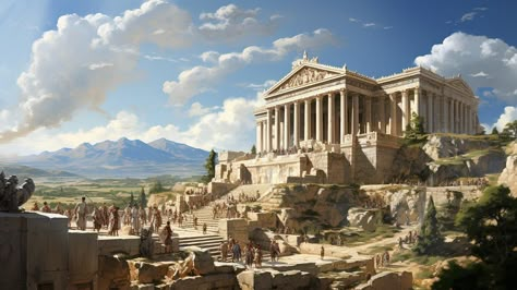 Tris Tattoo, Environment Studies, Worldbuilding Inspiration, Greek Theme, Rome Art, Roman Mythology, Historical Art, Fantasy Concept Art, High Fantasy