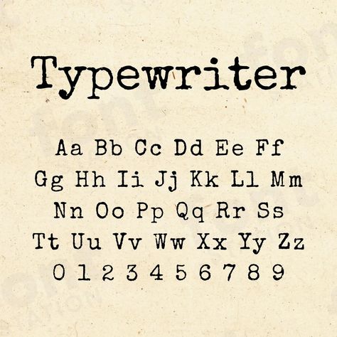 Typewriter Number Font, Typewriter Font Numbers, Fonts With Numbers And Letters, Journal Fonts Ideas, Computer Fonts Alphabet, Type Machine Font, Fonts For Wood Burning, Free Font Alphabet, Type Writer Fonts Alphabet