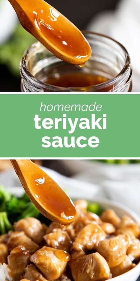 An easy homemade teriyaki sauce recipe made from pantry staples. This sauce is bold and thick and is great as a marinade or as a sauce served with your favorite meats or vegetables. Easy Teriyaki Sauce, Easy Teriyaki Sauce Recipe, Make Teriyaki Sauce, Recipes Sauces, Teriyaki Chicken Skewers, Teriyaki Sauce Recipe, Hawaiian Recipes, Fry Sauce, Marinade Sauce