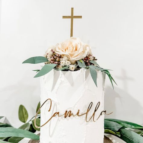 Name and Cross Cake Topper, Custom Cake Topper, Baptism Cake Topper, God Bless Cake Topper, Acrylic Cake Charm, Cross Cake Topper, Gold - Etsy Australia God Bless Cake Topper, God Bless Cake, Cross Cake Topper, Baptism Cake Topper, Cross Cake, Cross Cakes, Cake Topper Acrylic, Gold Cake Topper, Edible Glue