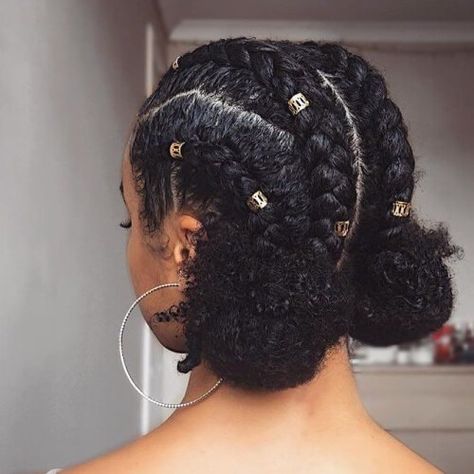 Braids and Buns Protective Hairstyles for Natural Hair Best Blog Ever!!! Www.CapriTimes.com ✨✨✨✨ Follow for More Hairstyles, Tips & More @CapriTimes IG @ItsCaprii Cabello Afro Natural, Natural Hair Woman, Protective Hairstyles For Natural Hair, Easy Hairstyles For Medium Hair, Penteado Cabelo Curto, Natural Hair Inspiration, Scene Hair, Easy Hairstyles For Long Hair, Afro Hairstyles