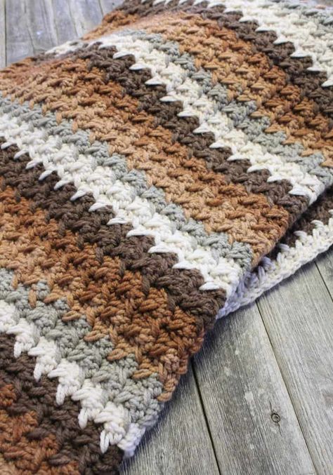 Bulky Yarn Blanket Crochet Pattern: Thick Coffee Shop Throw - A More Crafty Life Bulky Yarn Blanket, Crochet Blanket Patterns For Beginners, Thick Coffee, Crochet Ear Warmer Free Pattern, Chunky Yarn Crochet Pattern, Chunky Blanket Pattern, Bulky Yarn Patterns, Bulky Yarn Crochet, Crochet Throws