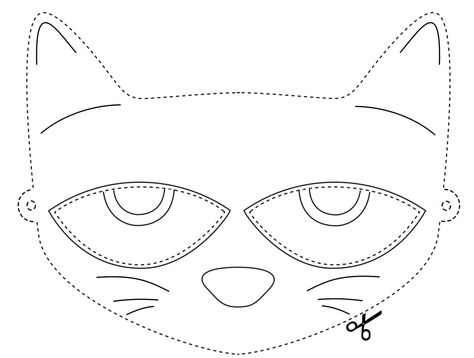 Mask Cat Pete Pete The Cat Shoes, Pete The Cat Books, Kids Book Character Costumes, Pete The Cat Costume, Pete The Cats, Children's Book Characters, Cat Coloring Pages, Cat Template, Cat Headband