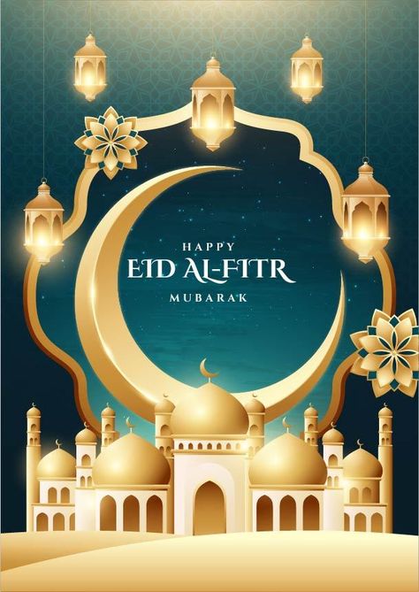 Eid Al Fitr Poster Celebration With Golden Mosque Vector Illustration#pikbest# Eid Al Fitr Poster, Poster Ramadhan, Hari Raya Aidilfitri, Raya Aidilfitri, Mosque Vector, Poster Template Free, Travel Poster Design, Background Design Vector, Star Background