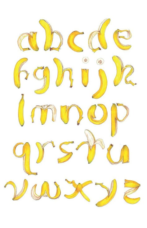 If you like our oak leaf pin & design, can you follow us ? Jenna Taylor, Banana Art, Typography Alphabet, Hand Lettering Alphabet, Graffiti Font, Lettering Alphabet Fonts, Creative Lettering, Bubble Letters, Alphabet Poster