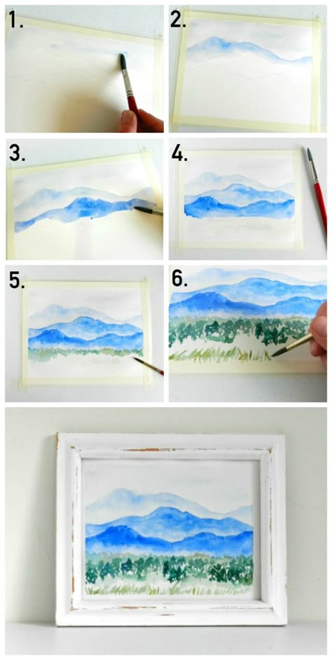 Watercolor Mountains Step-by-Step Tutorial Step By Step Watercolor, Paint Watercolor, Watercolor Lessons, Watercolor Mountains, Watercolor Painting Techniques, 수채화 그림, Watercolor Paintings Tutorials, Easy Watercolor, Watercolor Inspiration