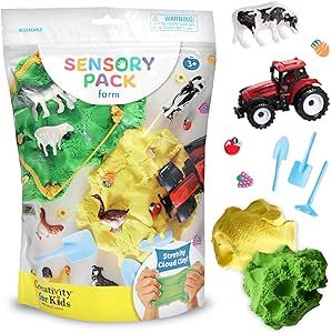 Creativity for Kids Sensory Pack: Farm, Sensory Toys for Toddlers 3-4+, Pretend Play Farm Animals Toys for Kids, Toddler Travel Toys and Activities Toddler Travel Toys, Farm Sensory, Farm Sensory Bin, Toddler Sensory Bins, Farm Animal Toys, Travel Toys For Toddlers, Sensory Crafts, Sensory Tools, Toddler Sensory