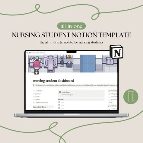 #School_Dashboard #Student_Notion_Template #Dashboard_Aesthetic #Positive_Routines School Dashboard, Student Notion Template, Nursing Student Planner, Dashboard Aesthetic, Positive Routines, Nursing Planner, Nursing School Life, Finance Dashboard, Student Dashboard