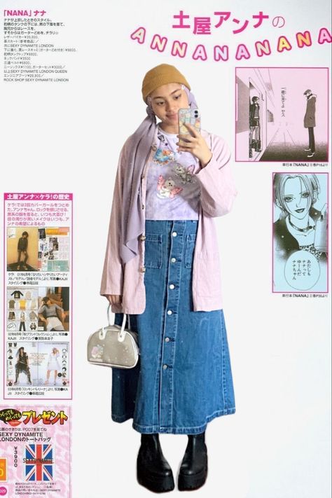 Retro Style Hijab 90s, Couqutte Outfit, Kaos Rib, Fairy Cats, Hijab Fits, Hijabista Fashion, Modern Hijab Fashion, Modest Fashion Hijab, Early 2000s Fashion