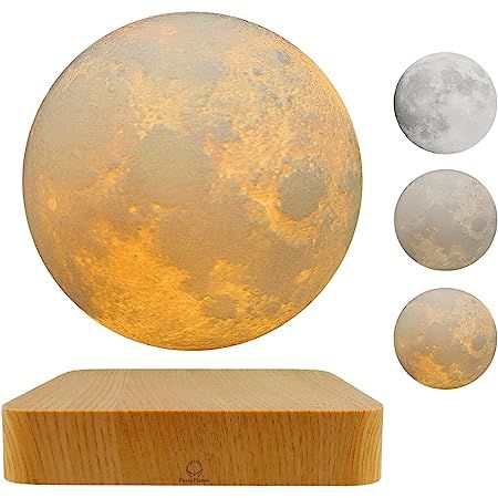 Experience the enchantment of the VGAzer Levitating Moon Lamp! This incredible lamp floats and spins in the air freely, creating a captivating display of the moon's glow. With a luxury faux wooden base and 3D printed LED moon light, it's perfect for unique gifts, room decor, night light, or as a tech toy for your office desk. Step into a world of wonder with this mesmerizing moon lamp! Moon Light Lamp, Lunar Surface, Magnetic Levitation, Moon Lamp, 3d Printing Technology, Lamp For Bedroom, Led Table, Unique Lamps, Led Table Lamp