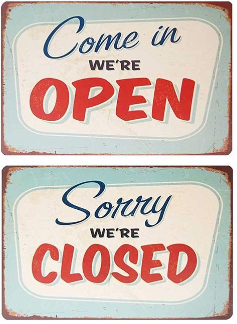 Decor For Coffee Bar, Garage Pub, Sorry We Are Closed, Retro Tin Signs, Pub Decor, We Are Closed, Open Signs, Retro Sign, Vintage Tin Signs