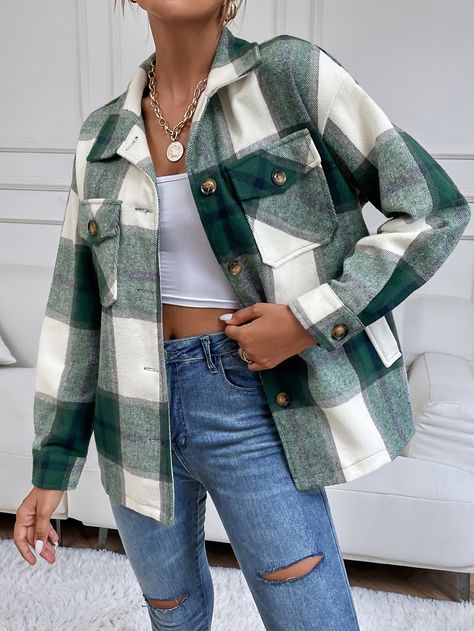 Metallic Leggings, Liquid Leggings, Solid Leggings, Custom Leggings, Long Sleeve Plaid Shirt, Striped Sleeve, Turndown Collar, Plaid Jacket, Long Sleeves Jacket