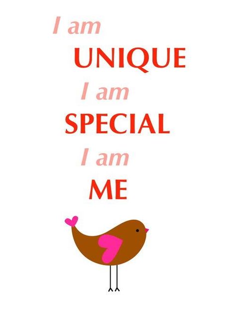 I am Unique. I am Special. I am Me! Quotes For Myself, Positive Quotes For Life Encouragement, I Am Me, I Am Special, I Am Unique, Me Myself And I, Quotes For Kids, Good Thoughts, Daily Affirmations