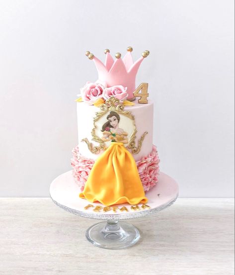 Princess Belle birthday cake 👑 🎂 #beautyandthebeast #princessbelle #beautyandthebeastcake #princessbelle👑 #princessbellecake #disney #disneyprincess #belle #girlsbirthdaycake #cakedecorating #cakecakecake #princessbelledress Belle Cake Ideas, Beauty And The Beast Birthday Cake, Belle Birthday Cake, Princess Belle Cake, Beauty And The Beast Cake Birthdays, Beauty And The Beast Cake, Cake Makeup, 8th Birthday Cake, Belle Cake