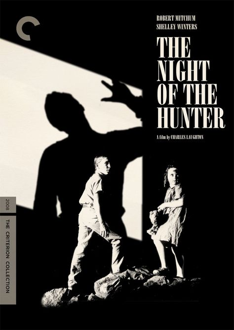 The Night Of The Hunter. One of Robert Mitchum's best. Noir Film Poster, Criterion Posters, Criterion Covers, The Night Of The Hunter, Night Of The Hunter, Noir Poster, Charles Laughton, Robert Mitchum, Shelley Winters