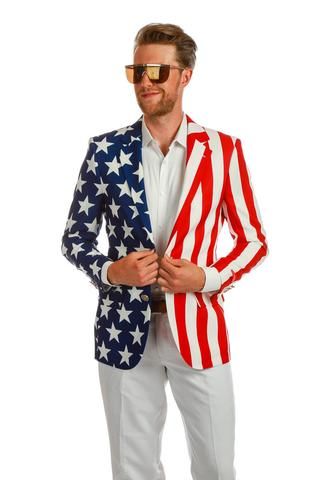 The New and Improved Tommy J American Flag Blazer - Shinesty American Flag Suit, Trendy Outfits For Men, American Flag Clothes, Maroon Suit, Patriotic Dresses, Seersucker Suit, Outfits For Men, Formal Mens Fashion, Party Suits