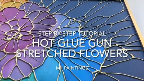 Mii paintings | Creative fluidartist with inspirational ideas | Patreon Hot Glue Butterfly On Canvas, Hot Glue Art, Glue Art, Glue Painting, My Art Studio, Step By Step Painting, Glue Gun, Art Prompts, Post Design