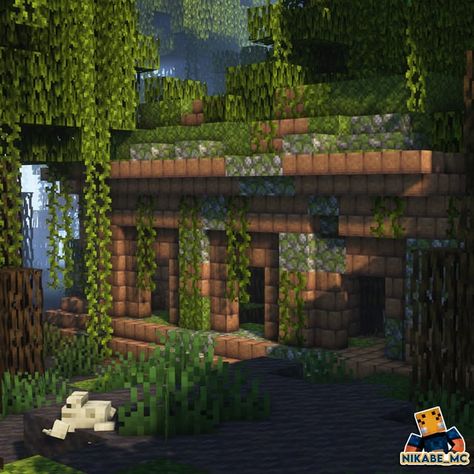 Minecraft Jungle Aesthetic, Jungle Minecraft Ideas, Minecraft Jungle Ruins, Minecraft Jungle Base Ideas, Jungle Village Minecraft, Minecraft Detail Ideas, Minecraft Jungle Village, Minecraft Jungle Builds, Jungle Minecraft