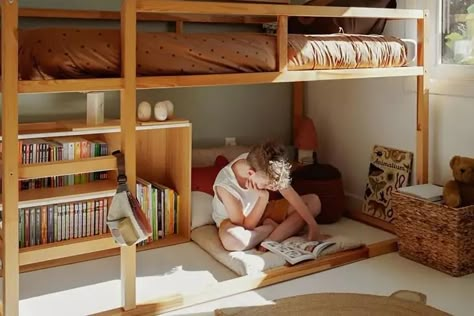 10 IKEA KURA Kid Bed Hacks, from Block Letters to Ball Pits | Apartment Therapy Ikea Bunk Bed Hack, Ikea Kids Bed, Ikea Kids Bedroom, Kura Bed Hack, Ikea Bunk Bed, Ikea Loft Bed, Ikea Playroom, Ikea Kura Bed, Kura Bed