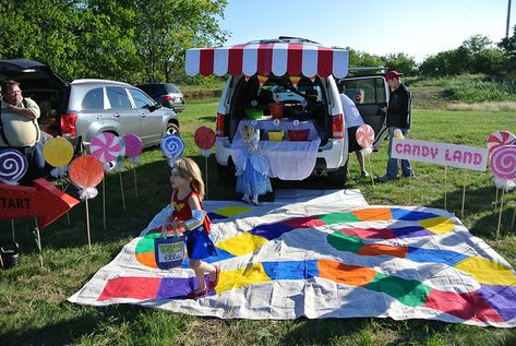 Candyland Trunk Or Treat, Fall Carnival, Festival Booth, Fort Wilderness, 6 Birthday, Candyland Birthday, Candyland Party, Stylish Kids Outfits, Candy Decorations