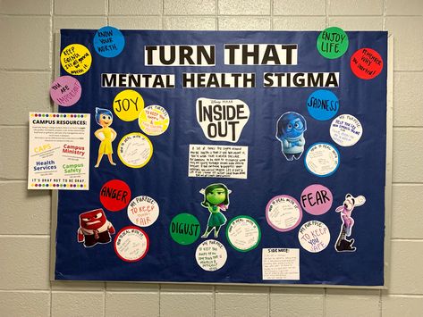 Mental Awareness Month Board, Health Awareness Poster Ideas, Mental Health Month Bulletin Board Ideas, Mental Health Door Ideas, Mental Health Week Activity Ideas, Mental Health Ra Bulletin Board, Mental Health Event Ideas, Mental Health Bulletin Board Ideas, Mental Health Bulletin Board