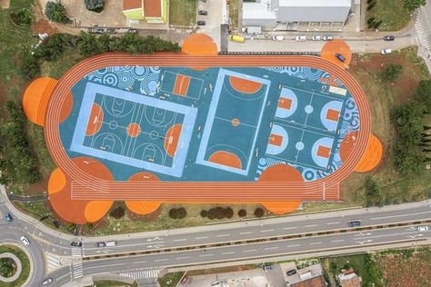 Urban Spaces Design, Sports Facility Architecture, Landscape Architecture Diagram, Sports Facility, Architecture Drawing Presentation, Urban Playground, Sports Field, Sport Park, Sport Court