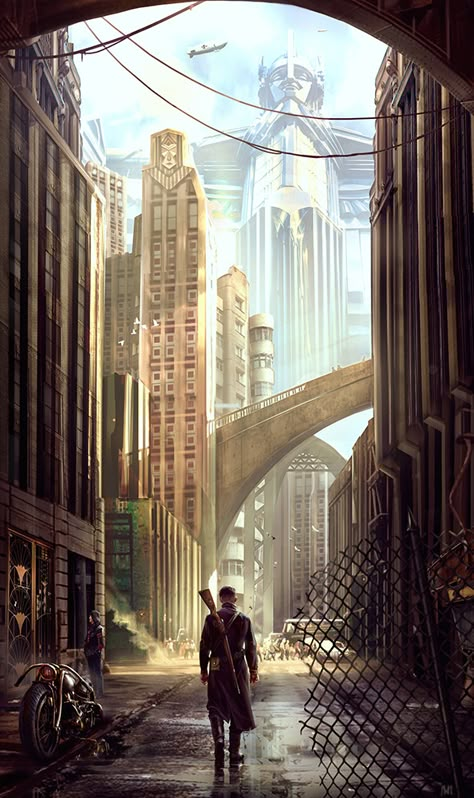 Dieselpunk City, Dieselpunk Aesthetic, Ville Steampunk, Dieselpunk Art, Steampunk City, Steampunk Aesthetic, Art Steampunk, Arte Punk, Style Steampunk