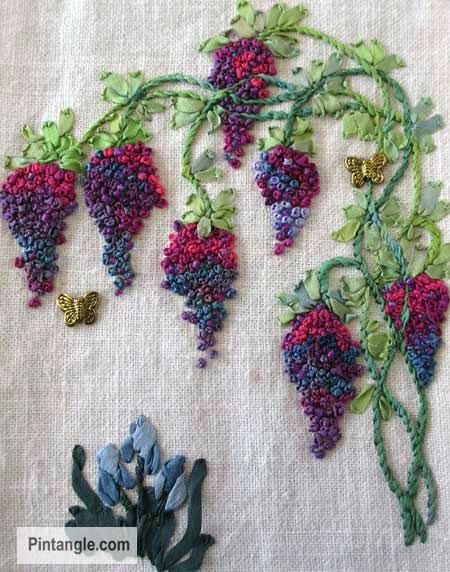 Ribbon Embroidery Kit, French Knot Embroidery, Brazilian Embroidery, Crazy Quilt, Embroidery Motifs, Ribbon Work, 자수 디자인, Silk Ribbon Embroidery, Crewel Embroidery