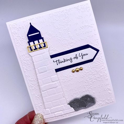 Stampin Up Lighthouse, Lighthouse Cards, Mittens Card, Lighthouse Point, Nautical Cards, Beach Cards, Spring Cards, The Lighthouse, Stamping Up Cards