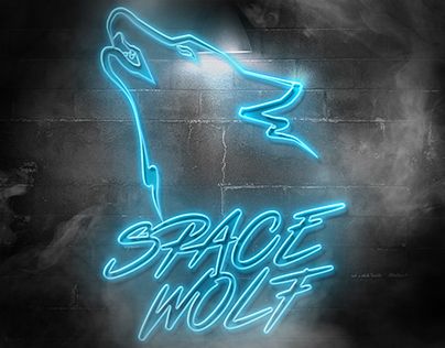 Space Wolf, Neon Wolf, Wolf Painting, Neon Flex, Neon Logo, Space Wolves, Light Painting, Behance Portfolio, Neon Lighting