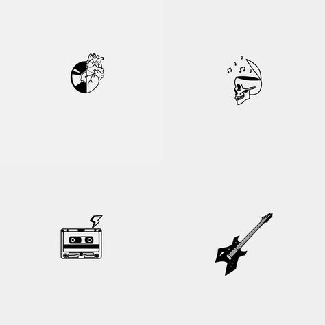 Tattoo Designs For Music Lovers, Small Drawings Simple Tattoo Ideas, Music Tattoo Designs Minimalist, Music Design Tattoo, Tattoo Idea For Music Lover, Music Soul Tattoo, Cool Minimalist Tattoos For Guys, Music Related Tattoos Minimalist, Melomaniac Tattoo