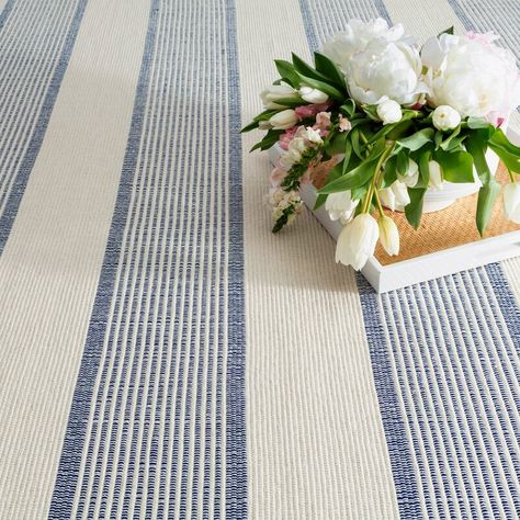 Dash and Albert Rugs La Mirada Striped Handmade Flatweave Cotton Ivory/Navy Area Rug & Reviews | Wayfair Dash And Albert Rugs, Dash And Albert, Cotton Area Rug, Solid Rugs, Navy Rug, Navy Area Rug, Subtle Textures, Neutral Rugs, Cotton Rug