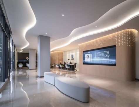 Bank Interior Design, Hospital Reception, China Building, Hospital Project, Mall Interior, Healthcare Interior Design, Laboratory Design, Daycare Design, Hospital Architecture