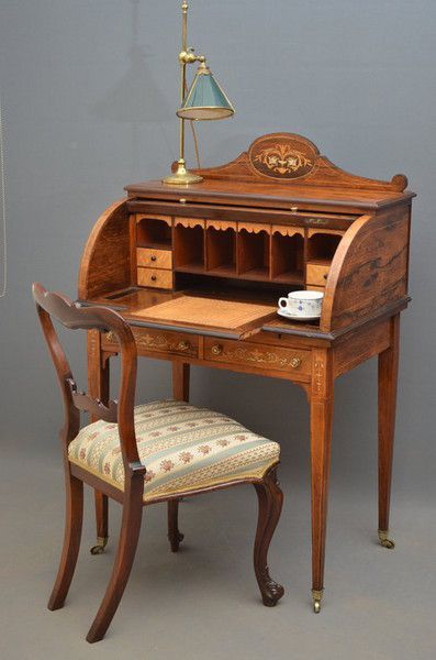 Edwardian Room, Antique Writing Desk, Desk And Chair, Writing Desks, Victorian Furniture, Antique Desk, Therapy Room, Furniture Showroom, Study Table