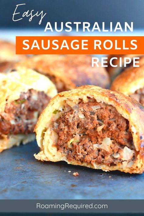 Sausage Rolls are a common snack food in Australia and regularly seen at children's parties. Here's my easy to follow recipe, we include Vegemite in ours, but you don't have to!   #Australian #Vegemite #SausageRoll #Recipe #snack How To Make Sausage Rolls, Best Homemade Sausage Rolls, Australian Sausage Rolls, Best British Sausage Roll, Aussie Sausage Rolls, Australian Sausage Rolls Puff Pastries, Sausage Rolls Recipe, Sausage Roll, Uk Recipes