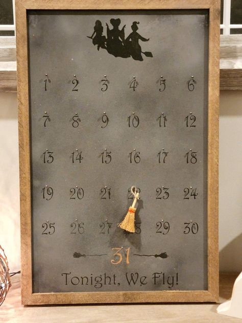 Tonight We Fly Halloween Countdown Halloween Decor Halloween Witch Decor - Etsy Halloween Countdown Sign, Halloween Witch Decor, Tonight We Fly, Days Till Halloween, Countdown Sign, Wake Forest Nc, Halloween Countdown, Halloween Sign, Wake Forest