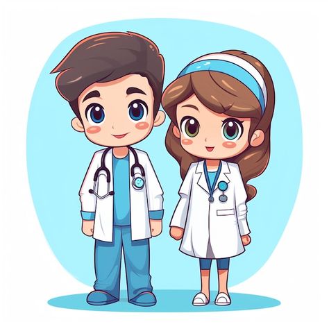 Doctors Cartoon, Doctor Painting, Doctor Cartoon, Doctor Design, Alice In Wonderland Invitations, Doctor Drawing, English Learning Books, Boy And Girl Cartoon, Kids Vector