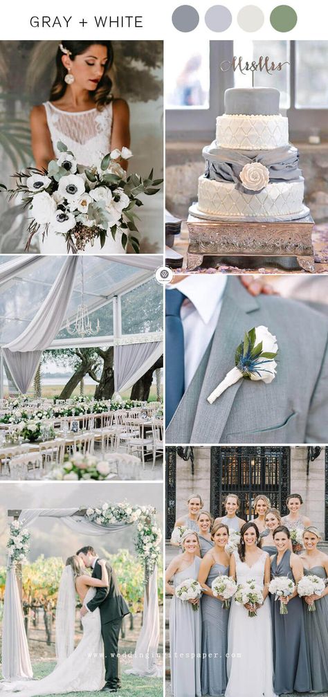 7 Stunning Fall & Winter Wedding Color Combos with Gray, gray and white, elegant wedding theme, garden weddings. Grey Wedding Theme, Gray Wedding Colors, Square Wedding Invitations, Elegant Wedding Themes, Wedding Color Scheme, Grey Wedding Invitations, Wedding Color Combos, Paper Pocket, Winter Wedding Colors